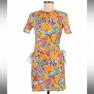 NWT Zara Monkey Tropical Floral Cutout Dress - M